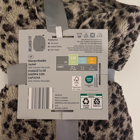 Serra Sherpa Hoodie Jacket - Black and Tan - Picture 3 of 3